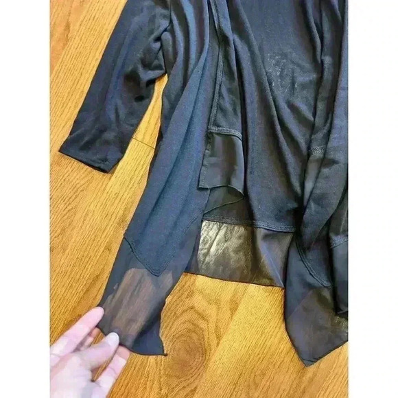 Studio Works Open Front Knit Chiffon Large Petite Office Casual - Picture 5 of 7